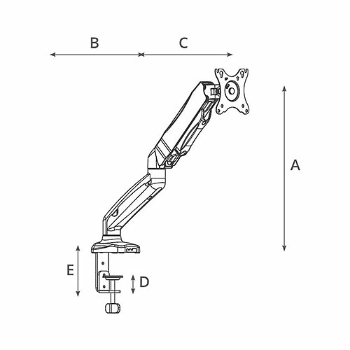 dimensiones soporte tv o monitor con brazo articulado 500080005 Soporte TV/monitor con brazo articulado 13