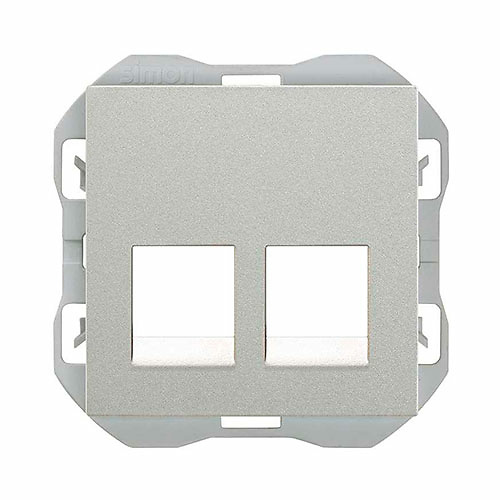 Tapa RJ45 doble sin conector Simon 270 Aluminio Tapa RJ45 doble sin conector Simon 270 Color Aluminio