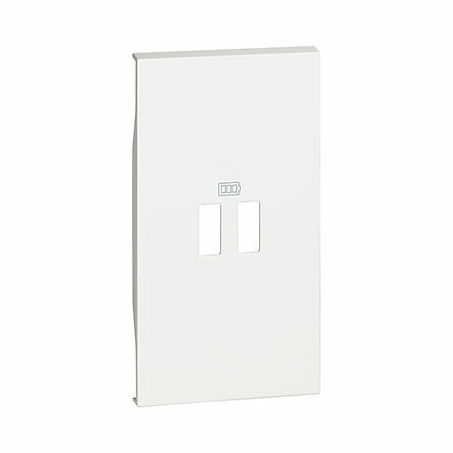 Bticino Tapa frontal para base cargador USB Living Now KW12C Bticino Tapa frontal para base cargador USB 2 módulos color blanco Living Now