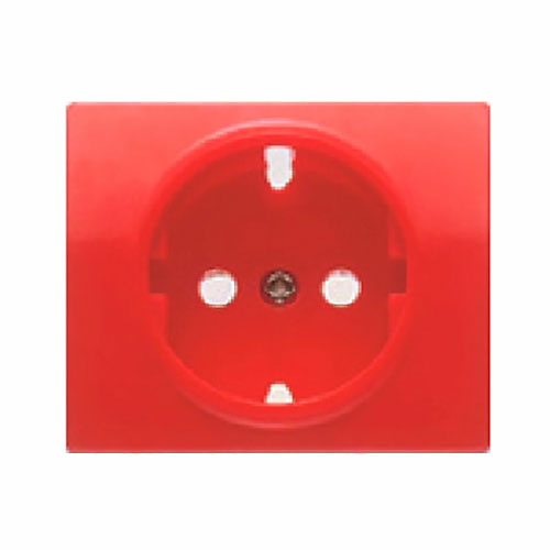 Tapa para base de enchufe schuko 2P+T con seguridad Iris BJC - color rojo 