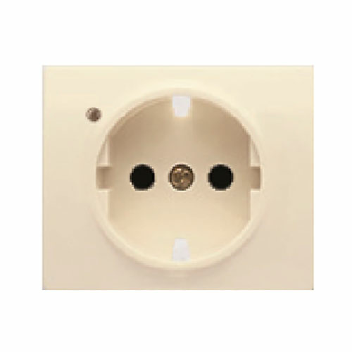 Tapa para base de enchufe schuko 2P+T lateral con difusor y seguridad Iris BJC - color beige 