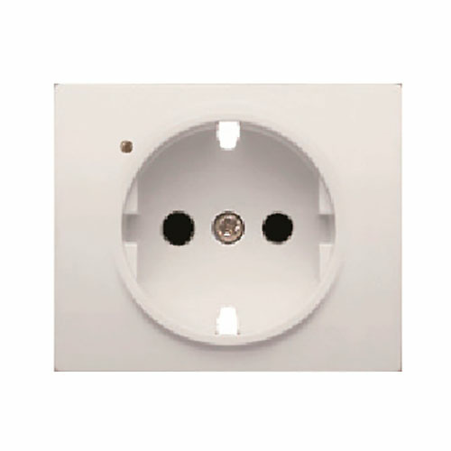 Tapa para base de enchufe schuko 2P+T lateral con difusor y seguridad Iris BJC - color blanco 