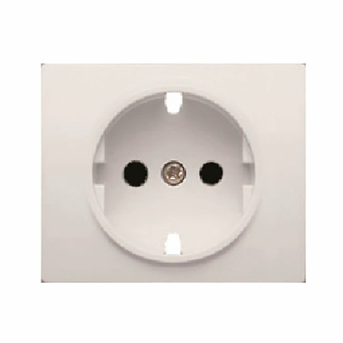 Tapa para base de enchufe schuko 2P+T lateral con seguridad Iris BJC - color blanco 