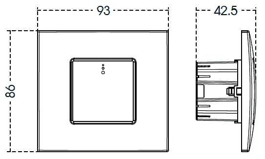 Dimensiones Temporizador con Sensor PULSALUZ ORBIS OB200000 Temporizador con Sensor PULSALUZ ORBIS