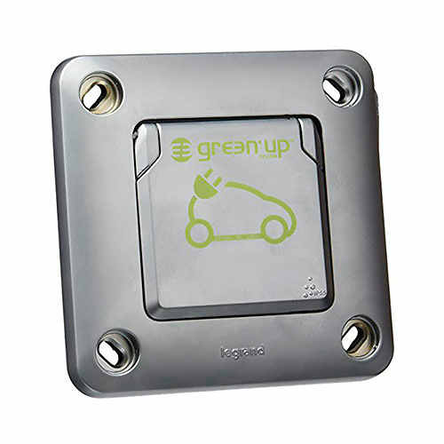 Toma 2P+T empotrar metalica con tapa Green UP access IP55 Legrand 