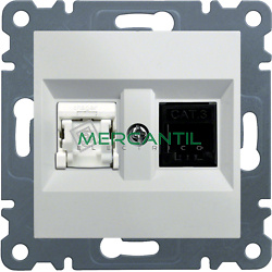 Toma Datos Mixta RJ11+RJ45 HAGER Serie Lumina 2 