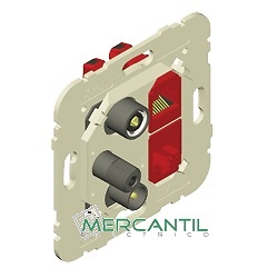 Toma de Señal Mixta R-TV-SAT-2xRJ45 Cat.6 UTP Estrella LOGUS 90 EFAPEL 