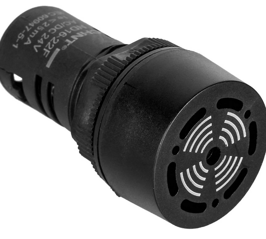 Zumbador sonido intermitente negro 24Vca/Vcc 