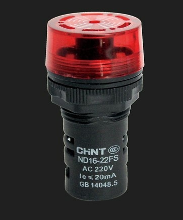 Zumbador sonido intermitente rasante rojo 24Vca/Vcc 