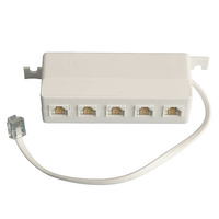 Adaptador telefónico 5 salidas 6P/4C RJ11 Blanco