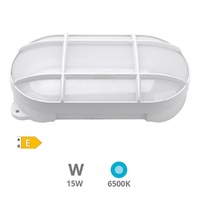 Aplique LED ovalado Cercis con rejilla 15W 6500K Blanco