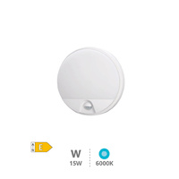 Aplique pared redondo LED Doko con sensor movimiento 15W 6000K Blanco