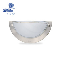 Aplique pared semicircular aluminio E27 20W(60W)