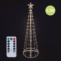 Arbol LED Isoka 1,2M 8 funciones con mando Luz calida IP44