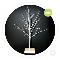 Arbol decorativo LED Cumia 30cm 2xAA Blanco