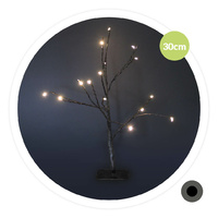 Arbol decorativo LED Cumia 30cm 2xAA Negro