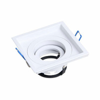 Aro basculante cuadrado empotrable 360 GU10 Max.50W 110x110x55mm para bombillas dicrocias aluminio blanco GSC