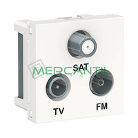 Base Derivacion Unica R-TV-SAT 2 Modulos New Unica SCHNEIDER ELECTRIC