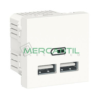 Base Doble USB para Recarga con Tension 5V 2 Modulos New Unica SCHNEIDER ELECTRIC