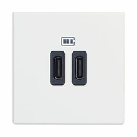 Base cargador doble USB Classia - Tipo C+C - Blanco - 2 módulos