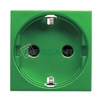 Base de Enchufe Bipolar Schuko con Toma Tierra Lateral 2P+T 16A para Circuitos Especiales con Seguridad 2 Modulos Zenit NIESSEN - Color Verde