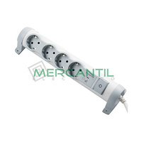 Base de Enchufe Multiple Confort y Seguridad con Cable y Limitador Sobretension 4x2P+T LEGRAND