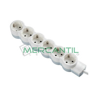 Base de Enchufe Multiple Estandar con Cable 6x2P+T LEGRAND