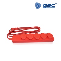  Base multiple con tapas 5T (3x1.5mm) 3M Rojo