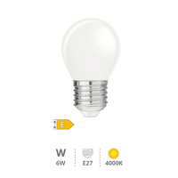 Bombilla LED esférica Serie Cristal 6W E27 4000K