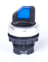 Cabeza selector iluminado 2 posiciones + retorno azul (SIN cuerpo, contactos ni bloque LED)