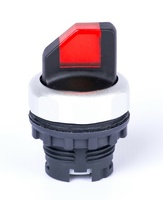 Cabeza selector iluminado 2 posiciones + retorno rojo (SIN cuerpo, contactos ni bloque LED)