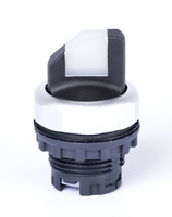 Cabeza selector iluminado 3 pos. + retorno de 2 pos. Blanco (SIN cuerpo, contactos ni bloque LED)