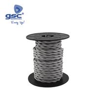 Cable textil 10M (2x0.75mm) trenzado Gris claro