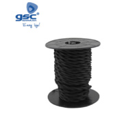 Cable textil 10M (2x0.75mm) trenzado Negro