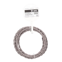 Cable textil 2,5M (2x0.75mm) trenzado Gris claro