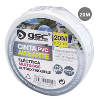 Cinta aislante elect.PVC 20M Blanca 25mm-Retrac