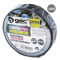 Cinta aislante elect.PVC 20M Negra 25mm-Retrac.