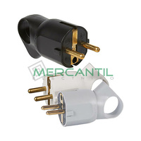 Clavija de Enchufe Schuko con Anillo Tirador y Salida de Cable Recta/Lateral 2P+T 16A LEGRAND