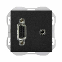 Conector VGA + minijack Simon 270 Color Negro Mate