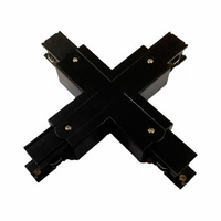 Conector forma 3 vias para foco carril LED negro GSC