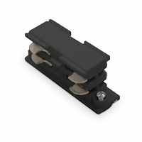 Conector recto 3 vias corto para foco carril LED negro GSC