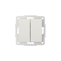 Doble conmutador de empotrar Blanco 56x56mm 10A 250V