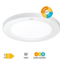 Downlight LED Bario empotramiento regulable con sensor movimiento y crepuscular 18W 3000K a 6500K regulable