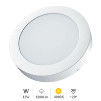 Downlight superficie LED redondo Bogur 12W 4000K Blanco                                             