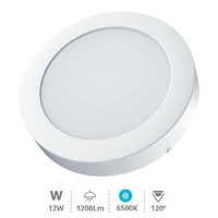 Downlight superficie LED redondo Bogur 12W 6500K Blanco                                             