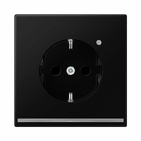 Enchufe schuko 2P+T con luz de orientación por LEDs con sensor de luminosidad integrado negro mate LS990 Jung