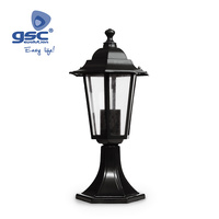 Farol de jardín Aluminio sobremuro E27 60W - Negro