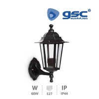 Farol jardin Alum.brazo abajo E27 60W Negro