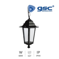 Farol jardin aluminio colgante E27 60W Negro