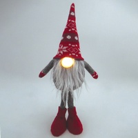 Gnomo de navidad LED de pie Kazbo 40cm 2xCR2032 Rojo y gris